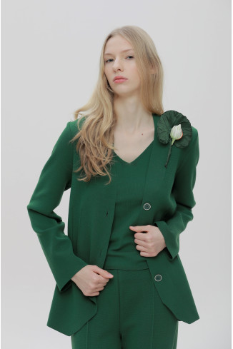 Приталенный пиджак зеленый