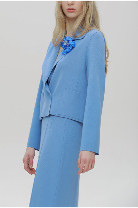 Довга пряма спідниця з віскози блакитна