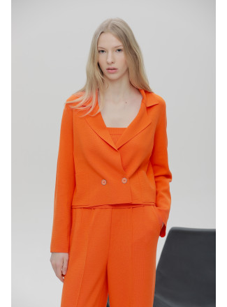 Укороченный пиджак оранжевый