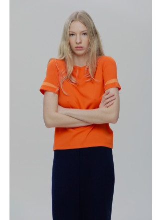 Orange Decorated Sleeves Jumper