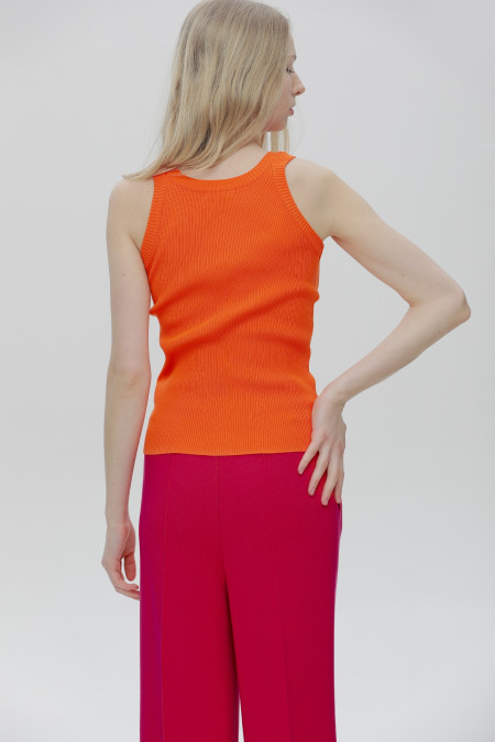 Широкі штани зі стрілкою з віскози ягідні Широкі штани зі стрілкою з віскози ягідні