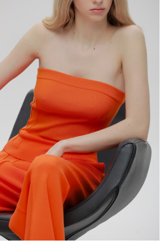 Топ из вискозы оранжевый 