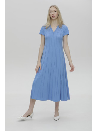 Сукня-міді A-силуету з віскози блакитна