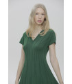 Green A-Line Viscose Midi Dress