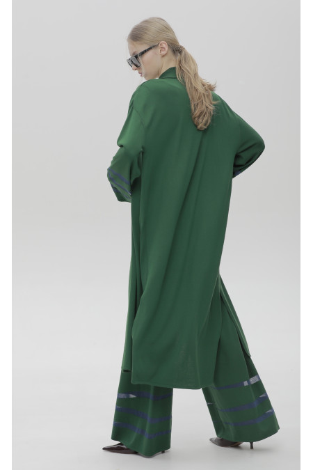 Green Lightweight Cardigan With Decor