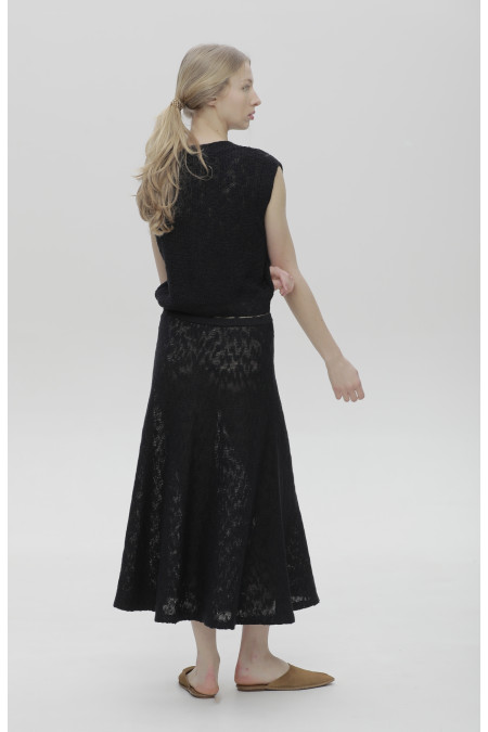 Спідниця з фактурної пряжі чорна