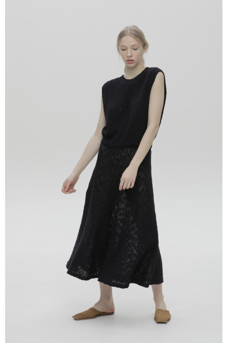 Спідниця з фактурної пряжі чорна