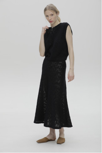 Спідниця з фактурної пряжі чорна