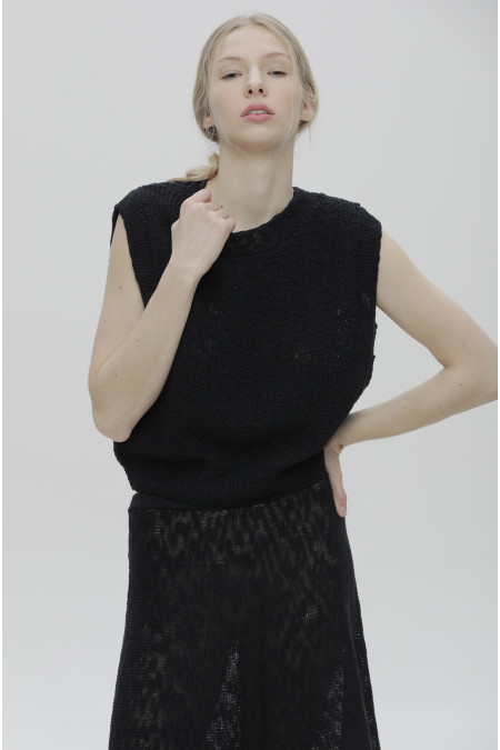 Спідниця з фактурної пряжі чорна