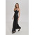 Long Black Striped Viscose Dress 