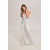 Long White Viscose Striped Dress