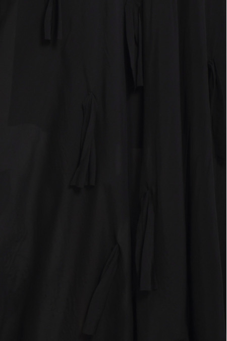 Black Viscose Skirt With Appliqué