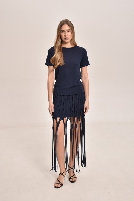 Спідниця-сітка темно-синя