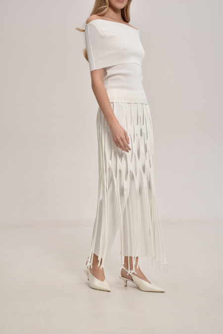 Юбка-сетка молочная