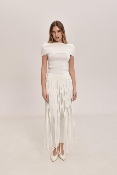 Юбка-сетка молочная