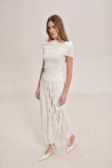 Юбка-сетка молочная