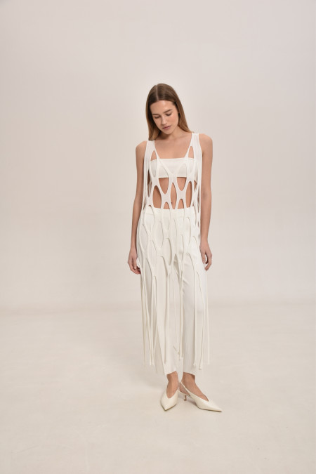 Трикотажні штани з віскози молочні