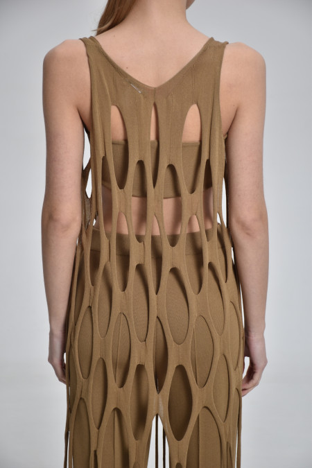 Туніка-сітка темно-бежева