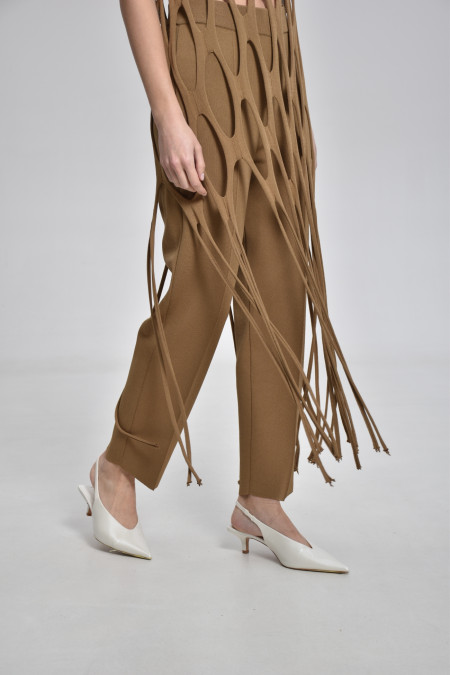 Туніка-сітка темно-бежева