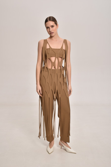 Туніка-сітка темно-бежева Туніка-сітка темно-бежева