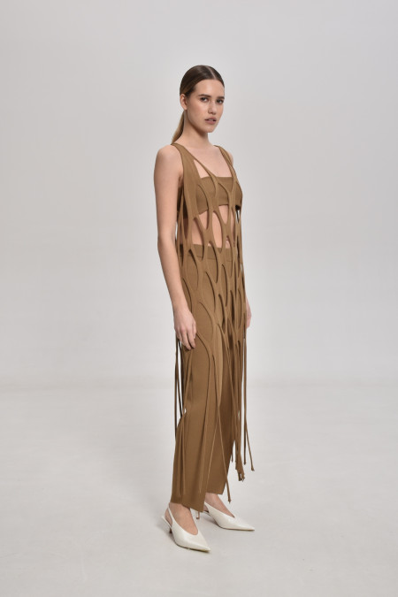 Туніка-сітка темно-бежева Туніка-сітка темно-бежева