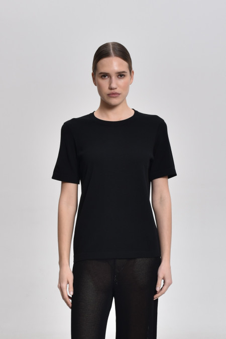 Базовий джемпер на короткий рукав чорний