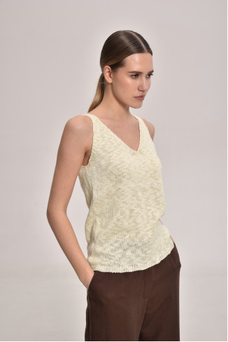 Топ з фактурної пряжі світло-жовтий