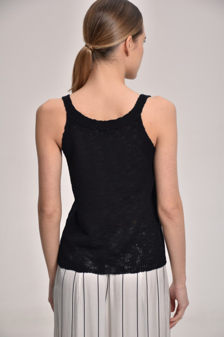 Black Textured Top