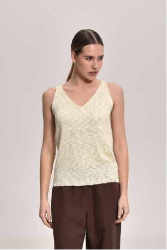 Топ з фактурної пряжі світло-жовтий