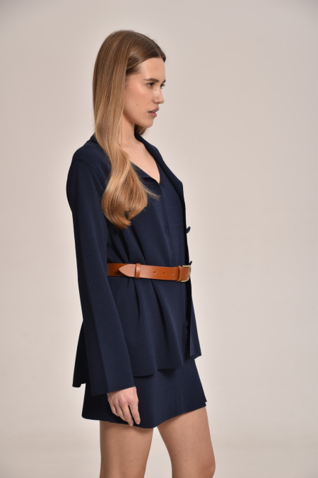 Мініспідниця з віскози темно-синя