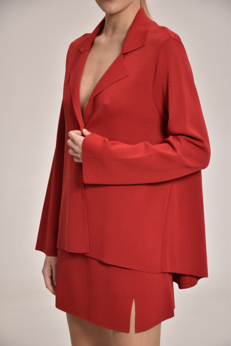 Мініспідниця з віскози темно-червона