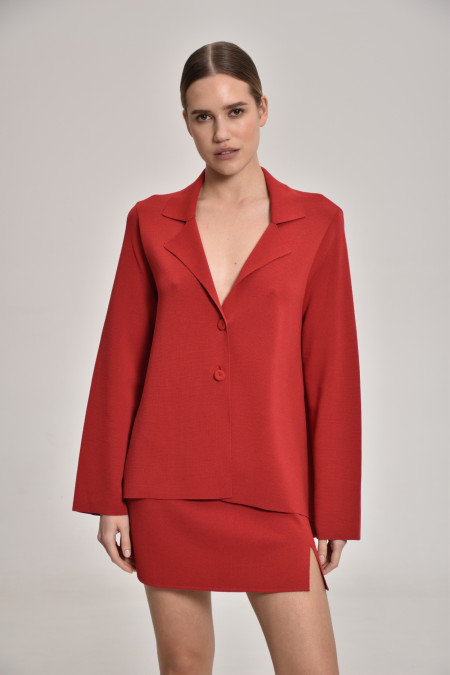 Мініспідниця з віскози темно-червона