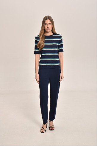 Navy Knitted Trousers 