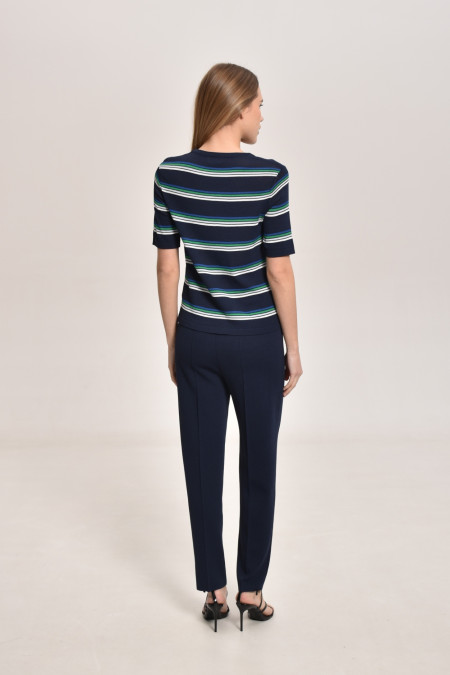 Трикотажні штани з віскози темно-сині