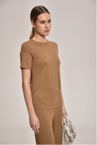 Базовий джемпер з віскози темно-бежевий