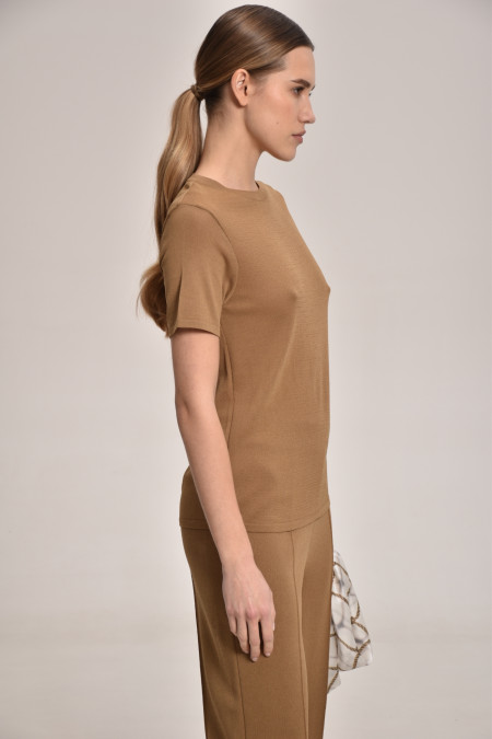 Базовий джемпер з віскози темно-бежевий