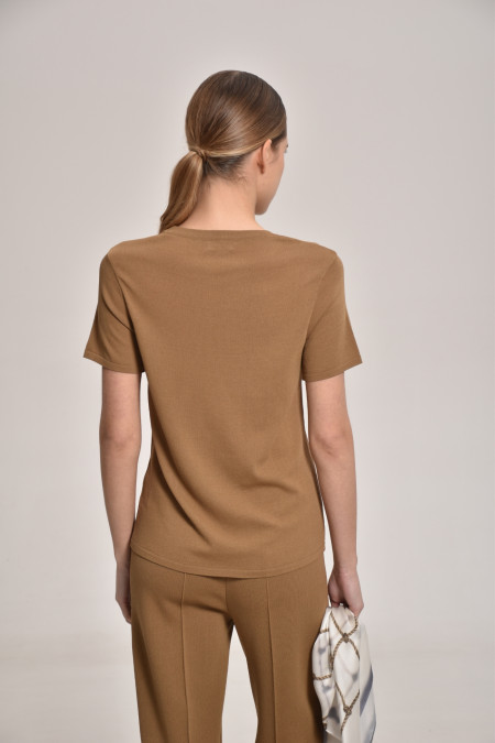 Базовий джемпер з віскози темно-бежевий