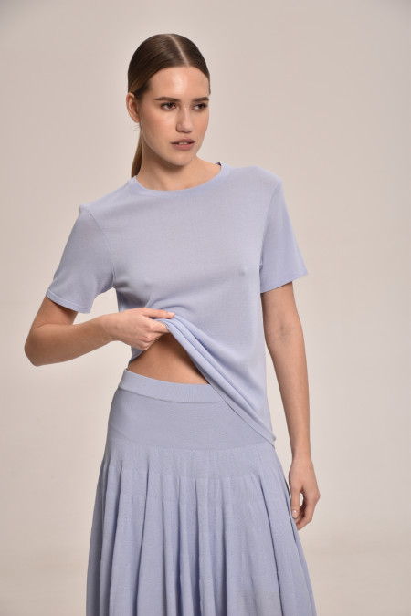 Юбка из вискозы голубая