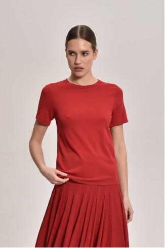 Базовый джемпер из вискозы темно-красный