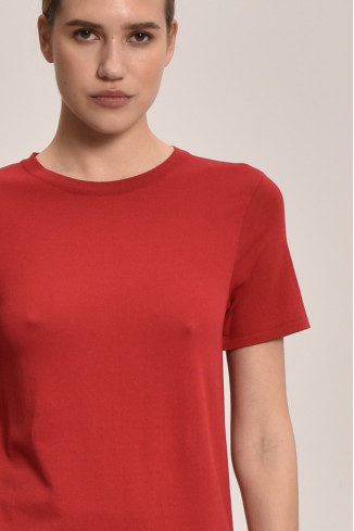 Базовый джемпер из вискозы темно-красный