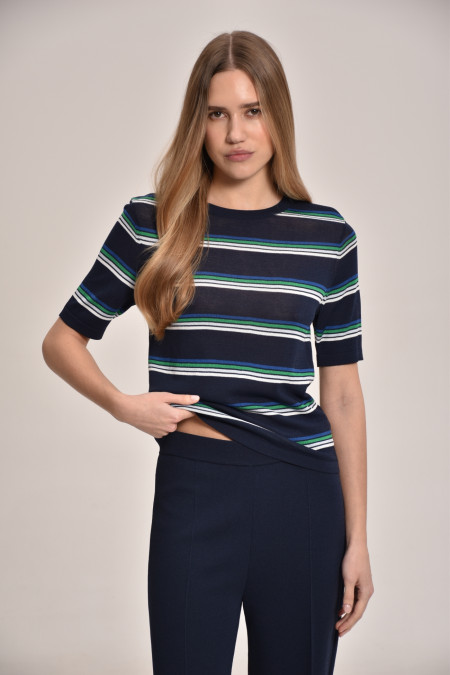 Трикотажні штани з віскози темно-сині