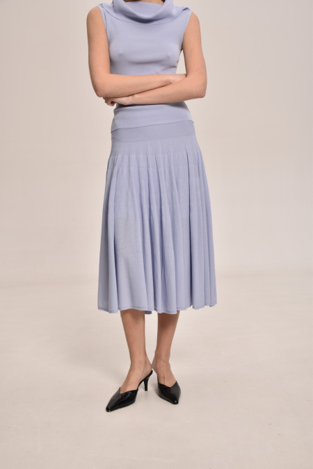 Юбка из вискозы голубая