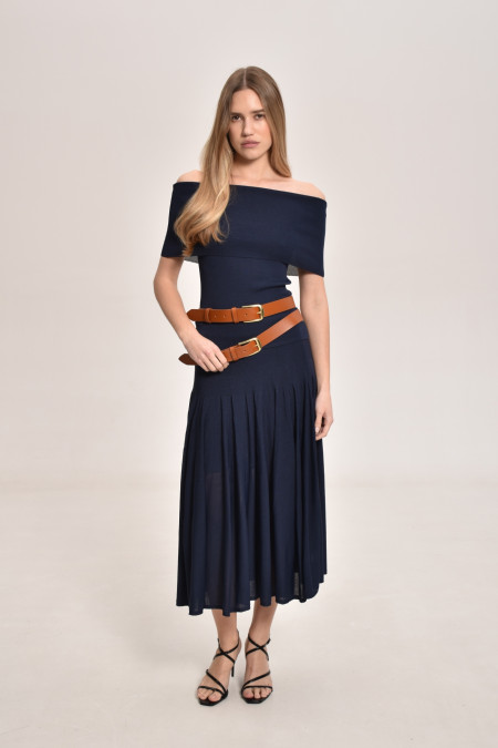 Спідниця з віскози темно-синя