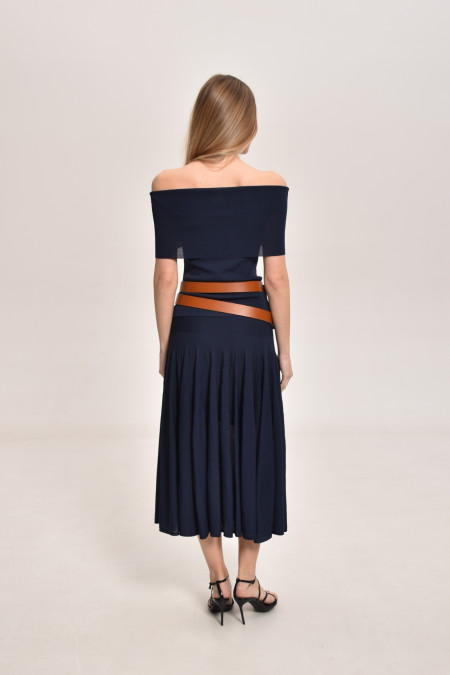 Спідниця з віскози темно-синя