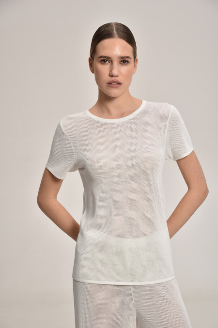 White Lace Mesh Jumper