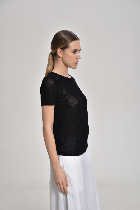 Black Lace Mesh Jumper