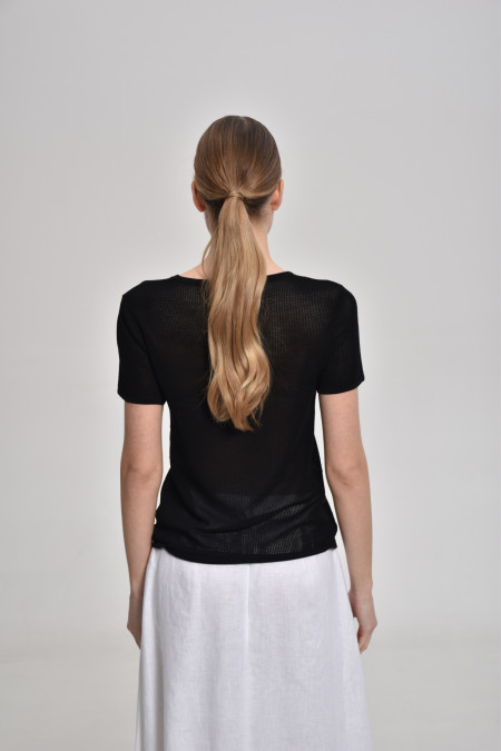 Black Lace Mesh Jumper