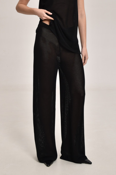 Black Lace Mesh Trousers 