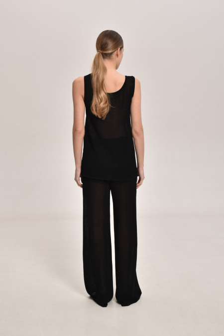 Black Lace Mesh Trousers 