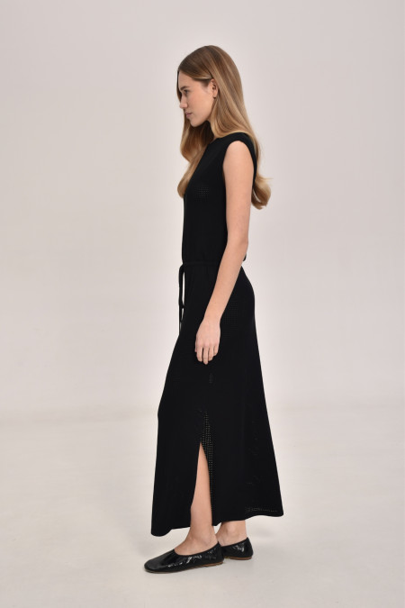 Black Lace Mesh Dress